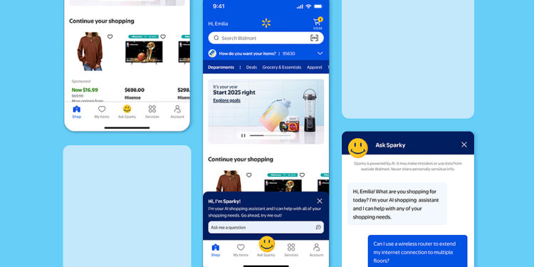 Walmart introduces its Sparky virtual assistant to new shoppers