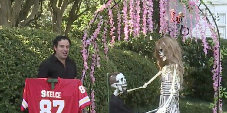 Taylor Swift and Travis Kelce’s Engagement Is Given Spooky Halloween Spin Outside Iconic New Orleans Home