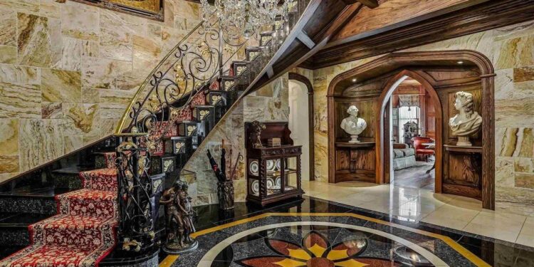 Opulent European-Inspired Waterfront Estate Once Owned by Famed Attorney Is Listed for $4.15 Million