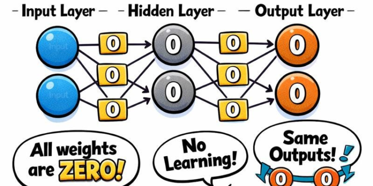 Why Zero Initialization Fails in Neural Networks (and Why Logistic Regression Is Different)