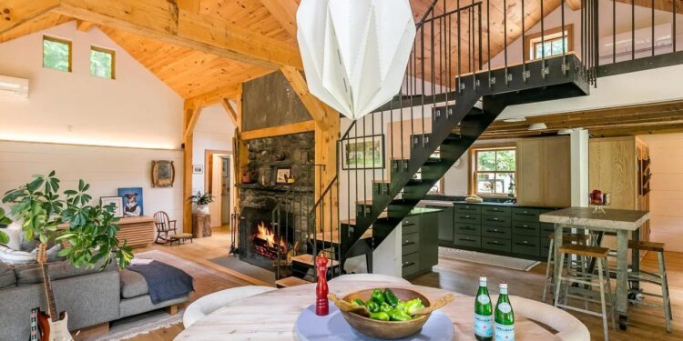 175-Year-Old Catskills Cabin Is Transformed Into Stunning $2.3 Million Modern Retreat Surrounded by 88 Acres of Natural Beauty