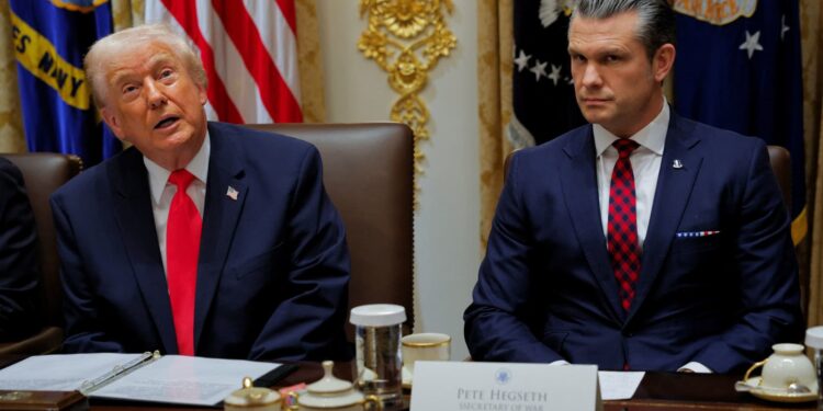 Trump meets with defense CEOs, Pete Hegseth