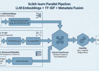 How to Combine LLM Embeddings + TF-IDF + Metadata in One Scikit-learn Pipeline