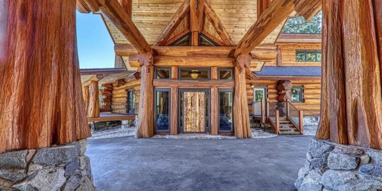 Extraordinary Lake Tahoe Log Home Built From Entire Cedar Tree Trunks Hits the Market for $4.5 Million
