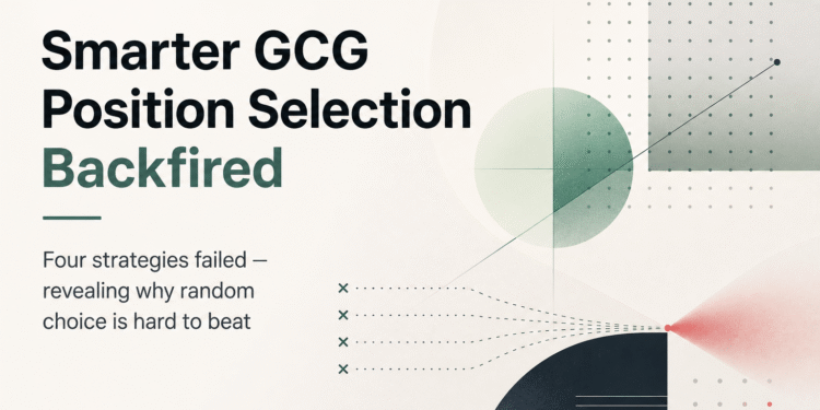 I Tried Four Smarter Ways to Select Positions in GCG.