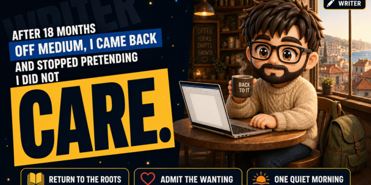 How I Came Back to Medium After an 18-Month Hiatus and Stopped Pretending I Did Not Care