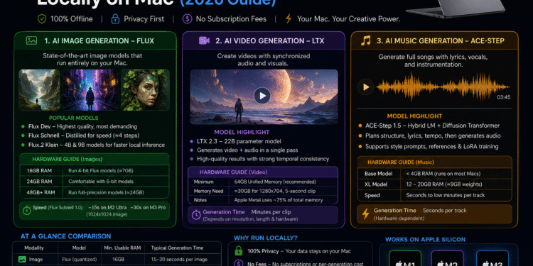 Generate AI Images, Video, and Music Locally on Mac (2026 Guide)