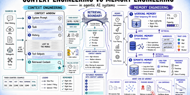 Context vs. Memory Engineering in Agentic AI Systems