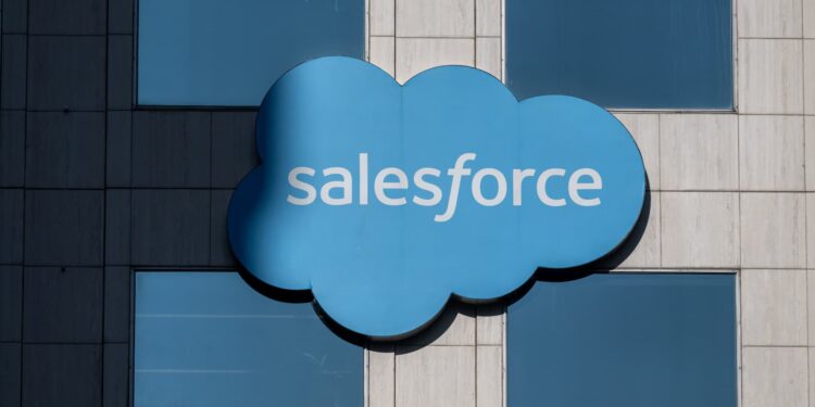 Salesforce stock soars, on track for second-best day ever