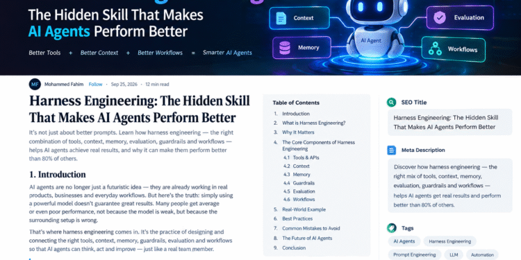 Harness Engineering: The Secret to Building AI Agents That Perform Better Than 80% of Others