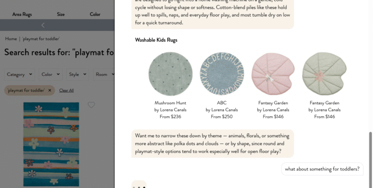 Rugs Direct adds AI assistant Ask Cleo for site search, PDPs